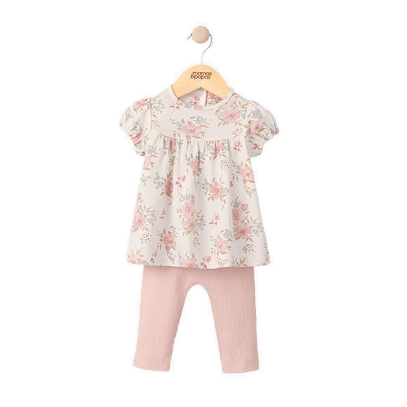 Mamas & Papas Floral T-Shirt & Legging Set (2 Piece) - MPSS42LB7W