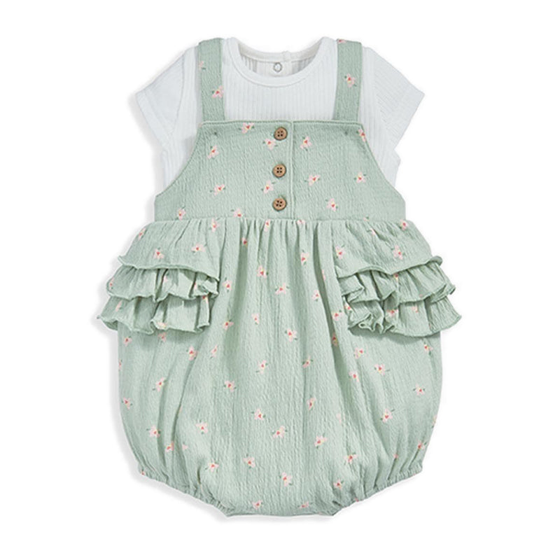 Mamas & Papas 2pc Hibiscus B/suit & Shortie Romper - MPSS42LD2G