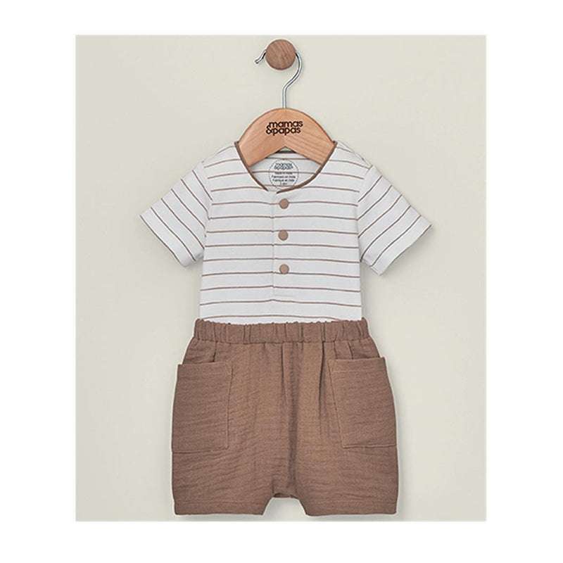 Mamas & Papas 2pc Stripe B/Suit & Short - MPSS42LE1W