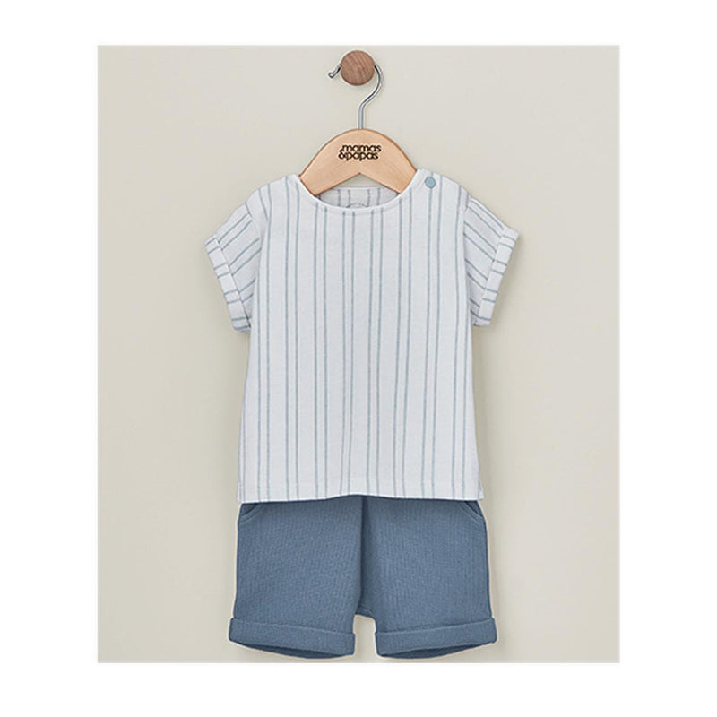 Mamas & Papas 2pc Stripe T-Shirt & Short - MPSS42LE1X