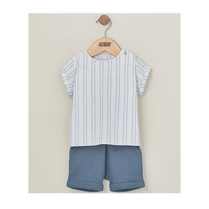 Mamas & Papas 2pc Stripe T-Shirt & Short - MPSS42LE1X