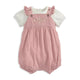 Mamas & Papas Embroidered Dungarees & Bodysuit Set - Pink - MPSS42LG1Q