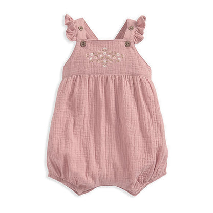 Mamas & Papas Embroidered Dungarees & Bodysuit Set - Pink - MPSS42LG1Q