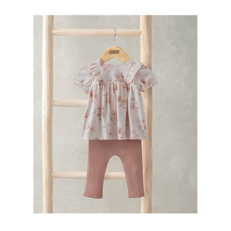 Mamas & Papas Floral T-Shirt & Leggings Set - MPSS42LJ4D