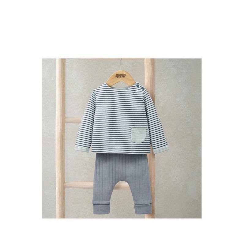 Mamas & Papas Striped Top & Rib Leggings Set (2 Pieces) - MPSS42LK4M