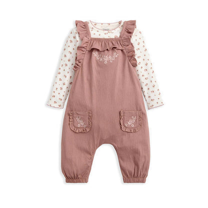 Mamas & Papas Embroidered Dungarees & Bodysuit Set - MPSS42LK4Y