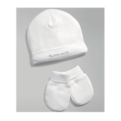 Mamas & Papas Hello World Hat & Mitts - MPSS432AF6