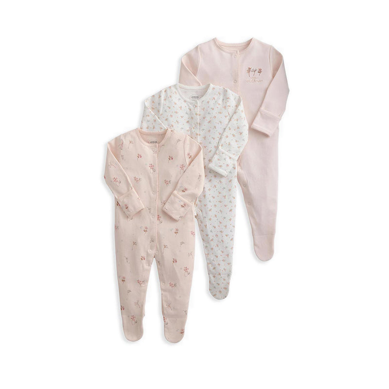 Mamas & Papas Sleepsuits (Pack of 3) - Wildflower Floral - MPSS79FK5J