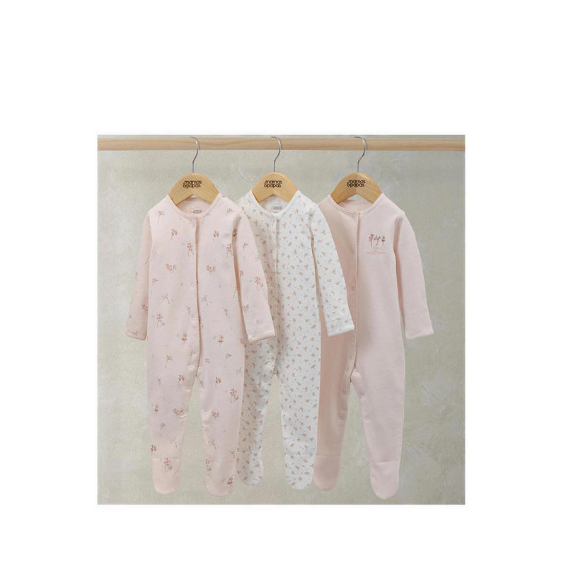 Mamas & Papas Sleepsuits (Pack of 3) - Wildflower Floral - MPSS79FK5J