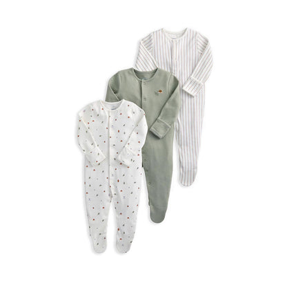 Mamas & Papas Sleepsuits (Pack of 3) - Outdoor Stripe - MPSS79FK5N