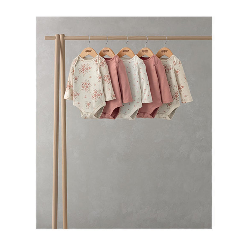 Mamas & Papas Floral Long Sleeve Bodysuits (Pack of 5) - MPSS79GHD6