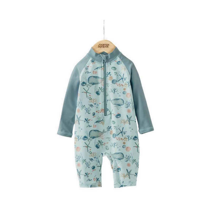 Mamas & Papas Long Sleeve Whale Print Rashsuit - MPSS93MJ2H
