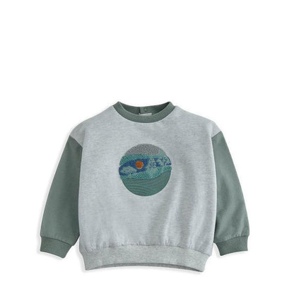 Mamas & Papas Boucle Detail Sweatshirt - Blue - MPSS94OH5G