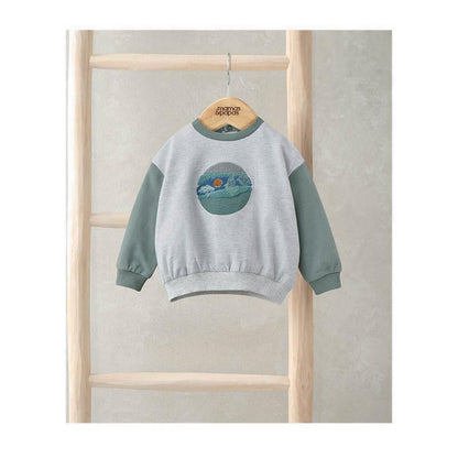 Mamas & Papas Boucle Detail Sweatshirt - Blue - MPSS94OH5G
