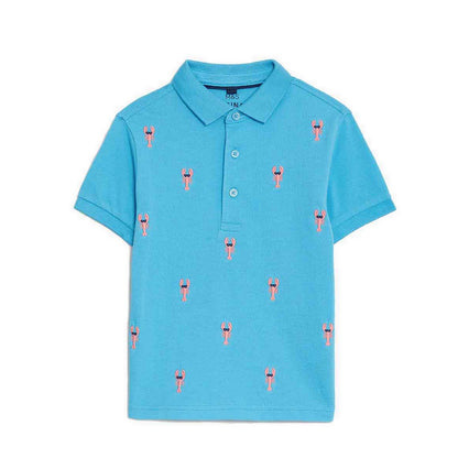 Marks & Spencer Pure Cotton Lobster Embroidered Polo Shirt - MSP1329L-T88