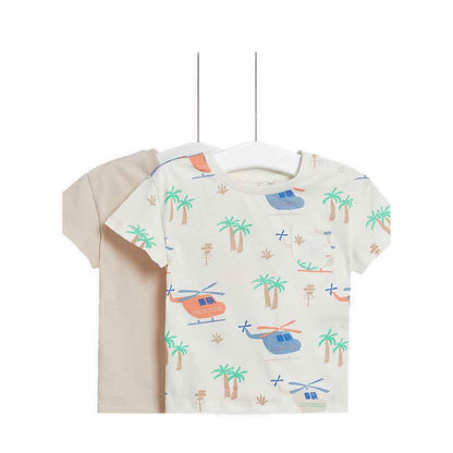 Marks & Spencer 2pk Pure Cotton Helicopter Tops - MSP4248B-T78