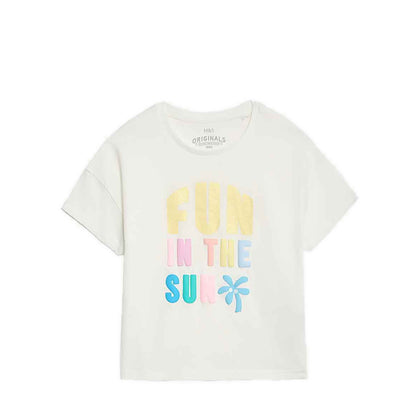 Marks & Spencer Pure Cotton Slogan T-Shirt - MSP4985BT77B