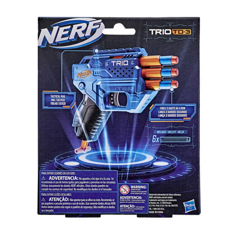 NERF Elite 2.0 Trio SD-3 Blaster – Comprend 6 fléchettes officielles – 3 barils – Rail tactique pour personnalisation NERF Elite 2.0 Trio SD-3 Blaster – Comprend 6 fléchettes officielles – 3 barils – Rail tactique pour personnalisation