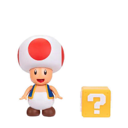 Nitendo Super Mario Nitendo  4In Fig Red Toad W Q Bloc - NTM41782I