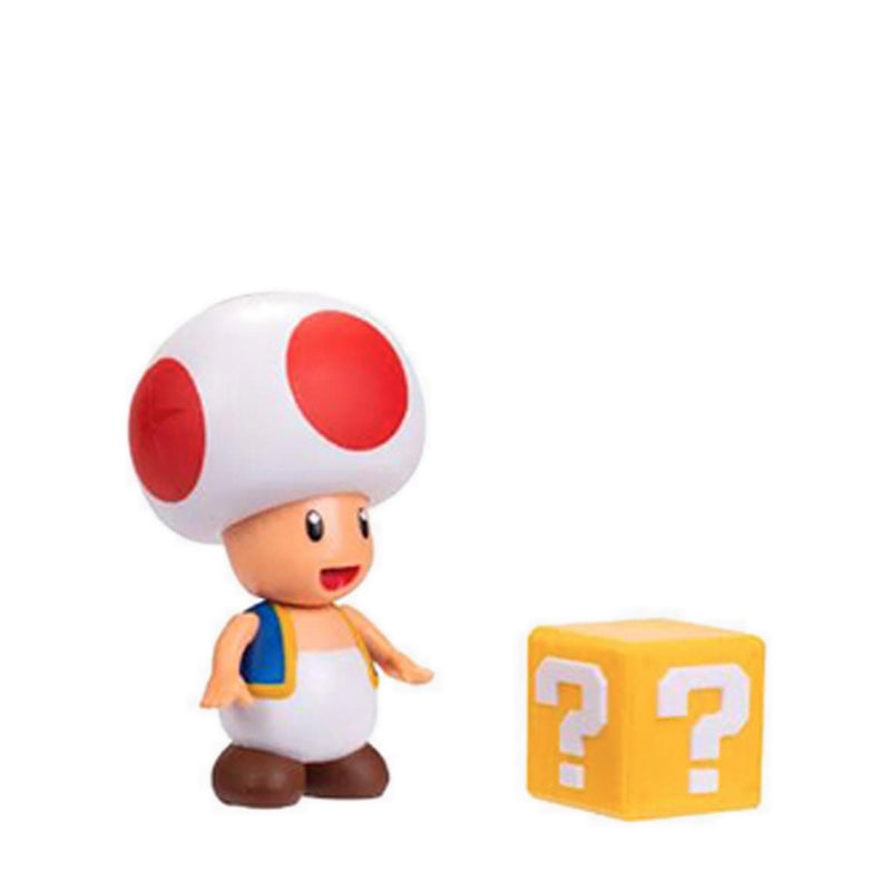 Nitendo Super Mario Nitendo  4In Fig Red Toad W Q Bloc - NTM41782I