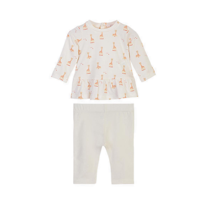 SOPHIE LA GIRAFE TOP TROUSER SNOW WHITE - SGF41003-027