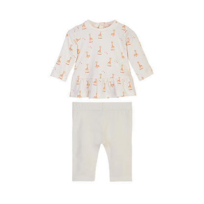 SOPHIE LA GIRAFE TOP TROUSER SNOW WHITE - SGF41003-027