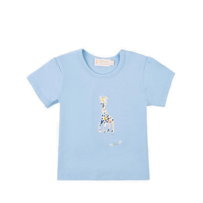 SOPHIE LA GIRAFE TSHIRT EMBROIDERY BLUE - SGF43602-027