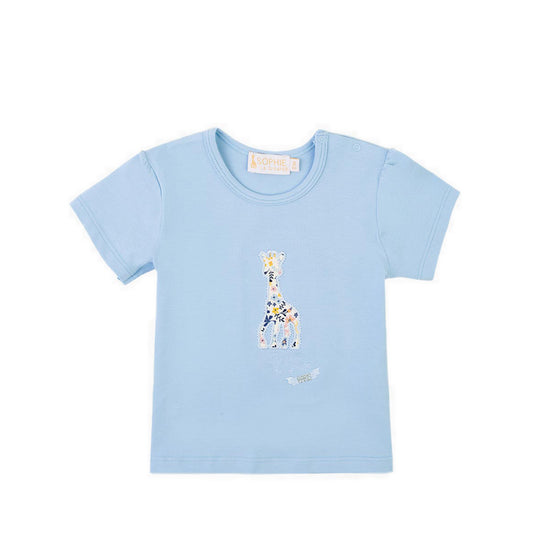 SOPHIE LA GIRAFE TSHIRT EMBROIDERY BLUE - SGF43602-027