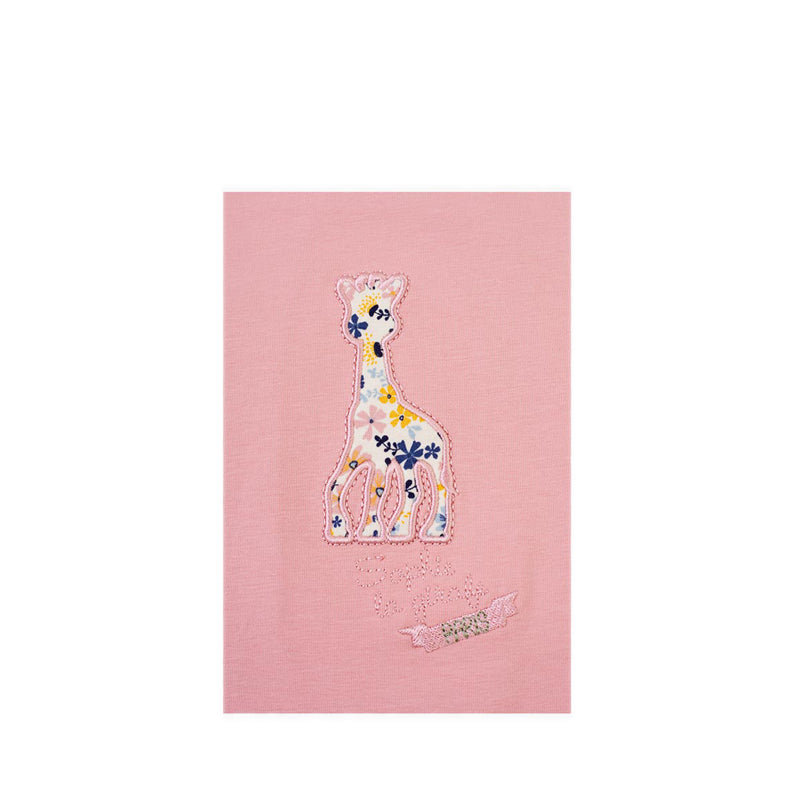 SOPHIE LA GIRAFE TSHIRT EMBROIDERY DUSTY ROSE - SGF43602-028