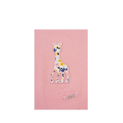 SOPHIE LA GIRAFE TSHIRT EMBROIDERY DUSTY ROSE - SGF43602-028