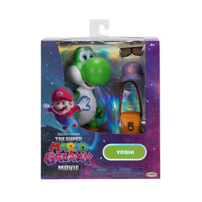 The Super Mario Galaxy Movie - 5” Figure Series – Yoshi Figure with Hat, Sunglasses, and Satchel Acc - SM8432514