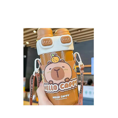 Capybara Double Lid Stainless Steel Tumbler 540ml - TBECH-8185B